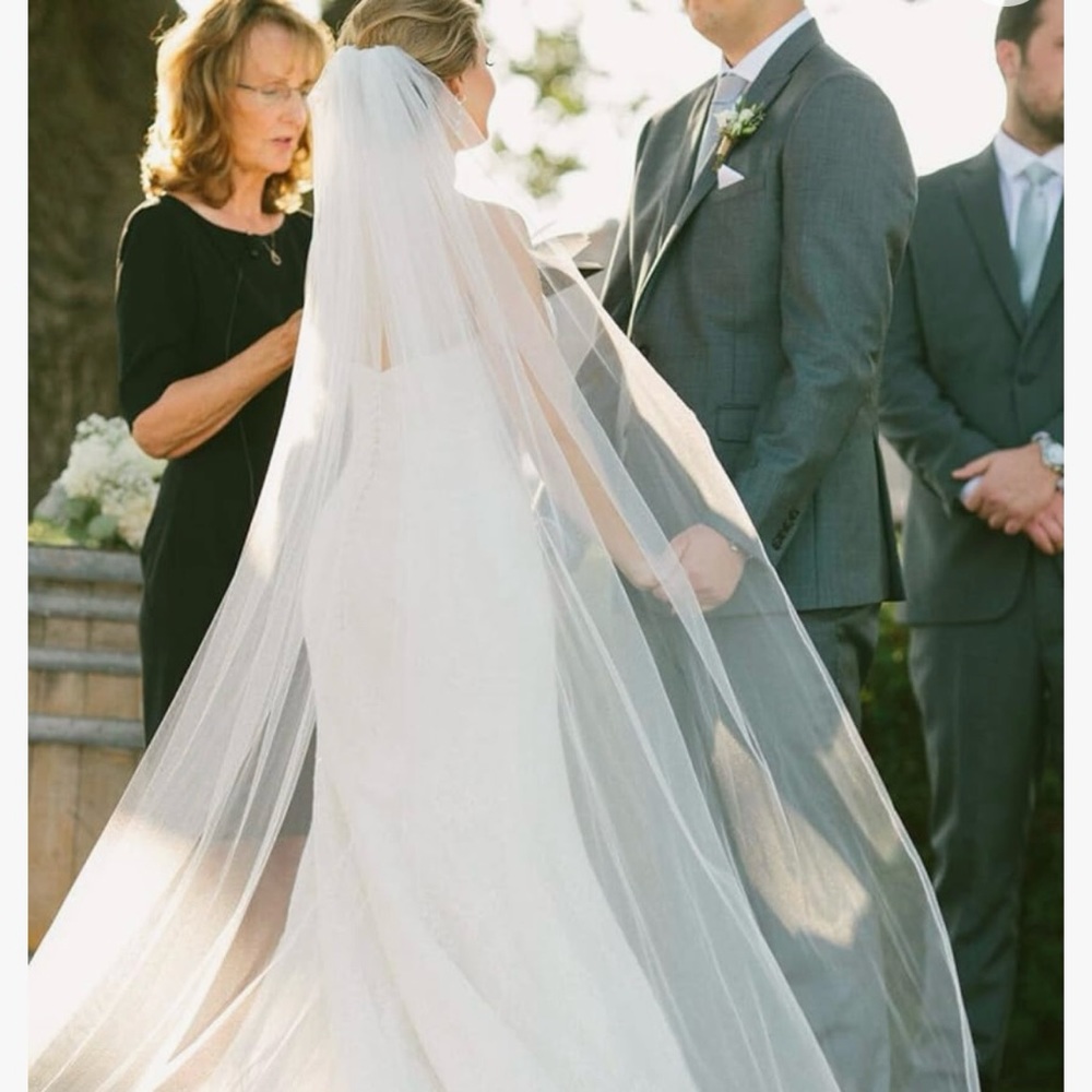 Cathedral length ivory wedding veil